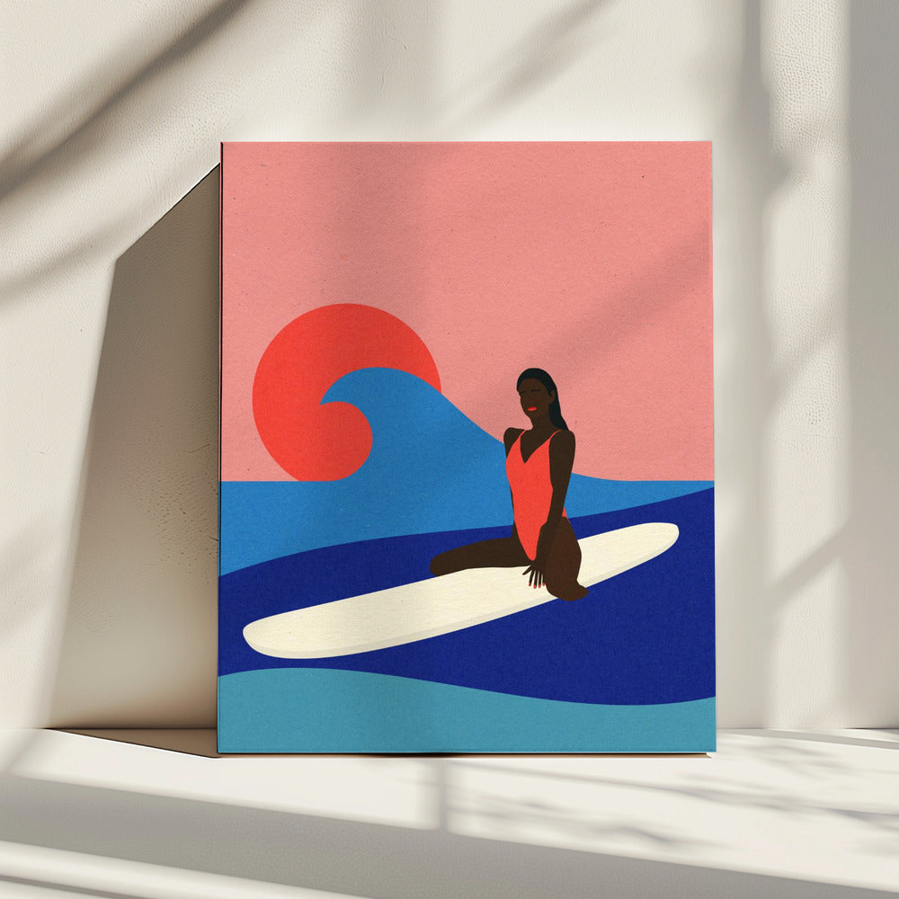 Girl On a Surfboard | Canvas