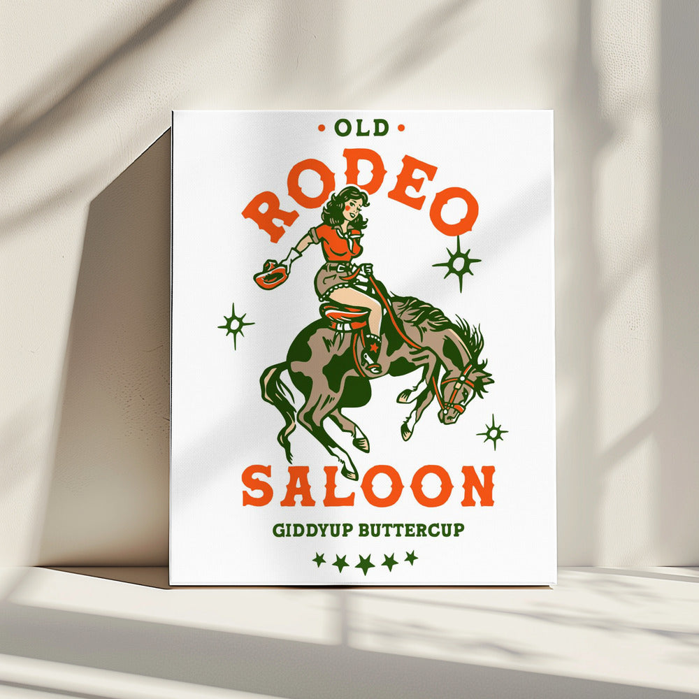 Old Rodeo Saloon Cowgirl: Giddyup Buttercup | Canvas