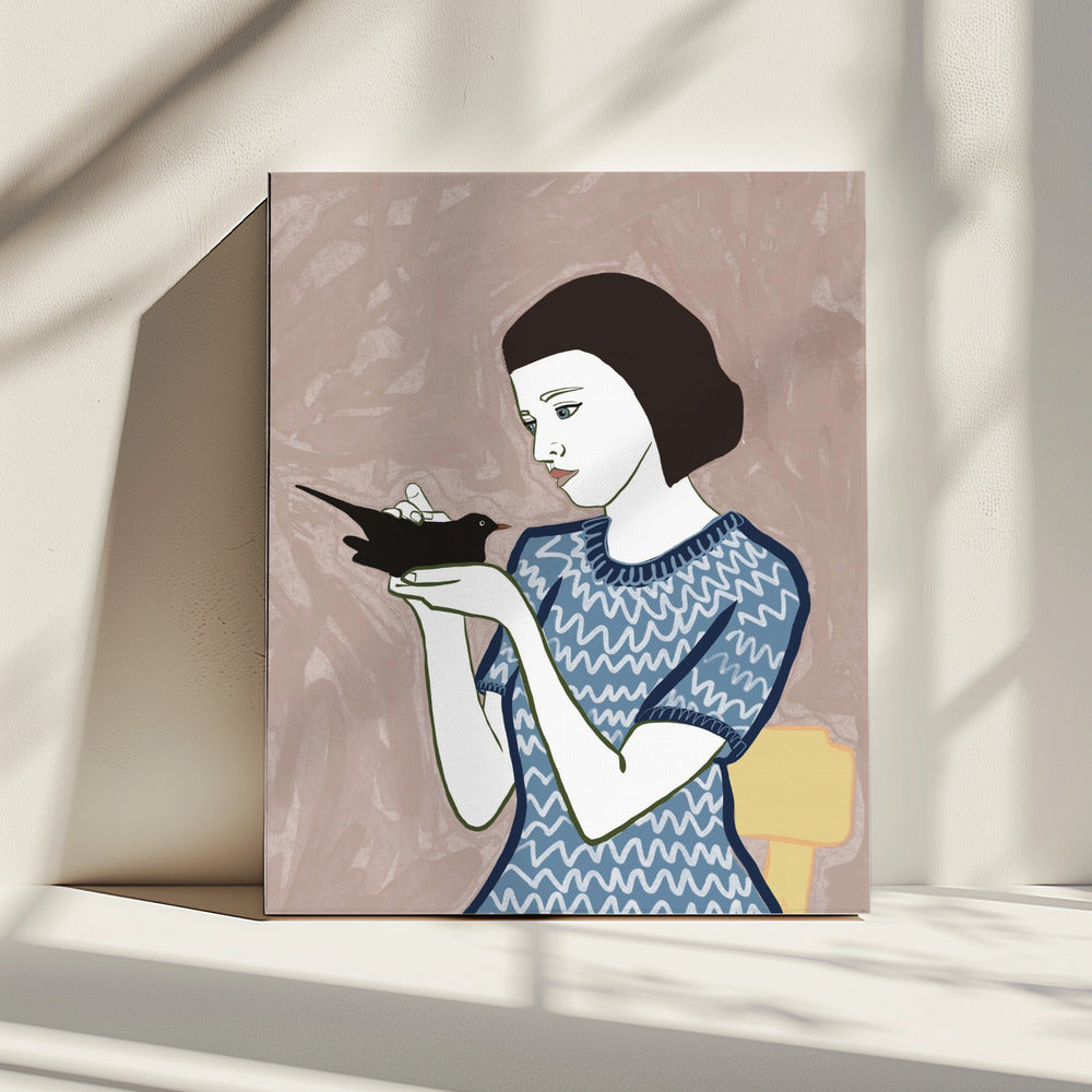 Bird lady sitting | Canvas