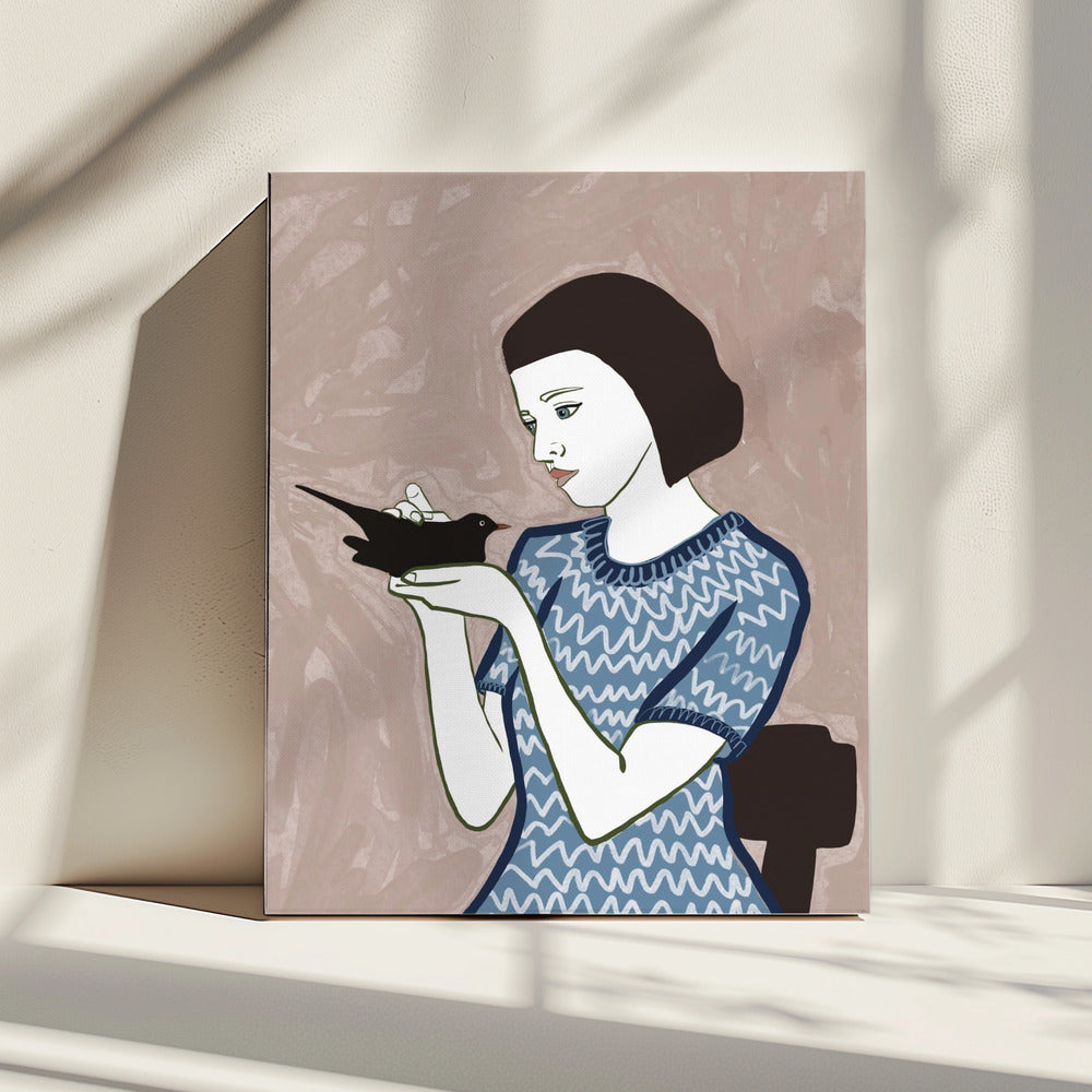 Bird lady sitting | Canvas