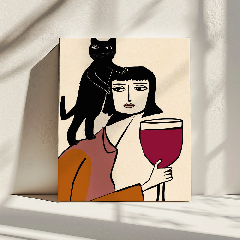 Wine and cat lover | Canvas