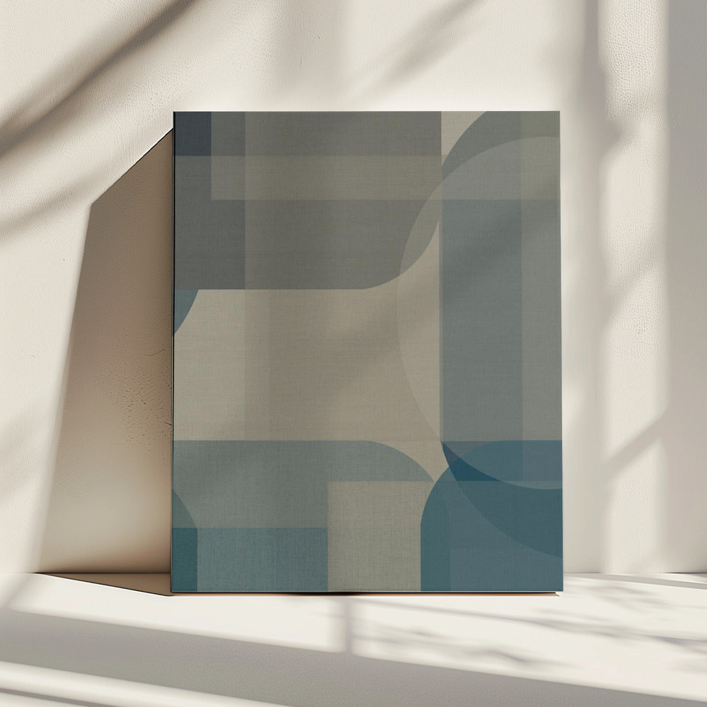 Woven Blue and Neutral Abstract Layers 1 | Canvas