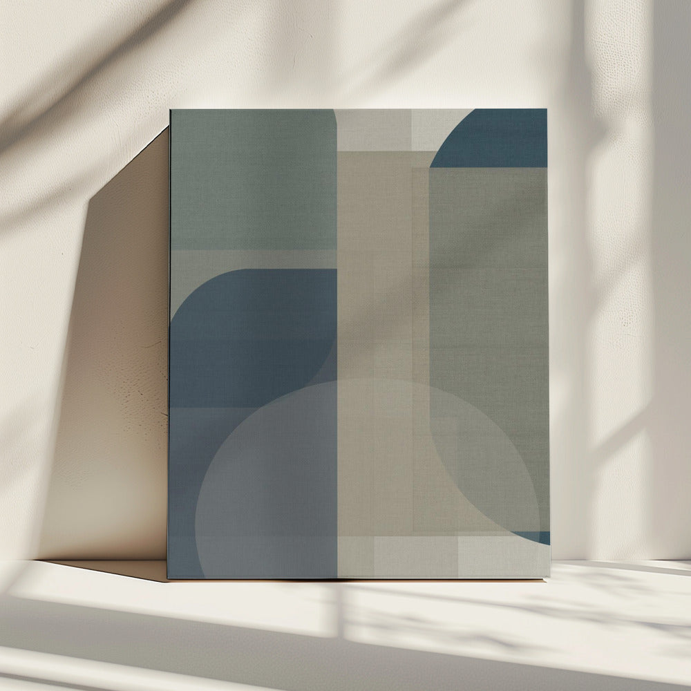 Woven Blue and Neutral Abstract Layers 2 | Canvas