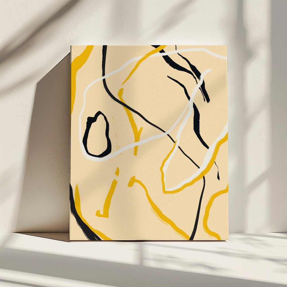 Golden Flow Lines | Canvas