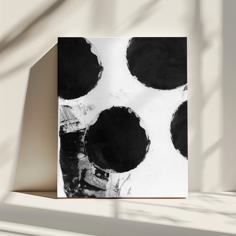 Black and White Abstract Dots 4 | Canvas