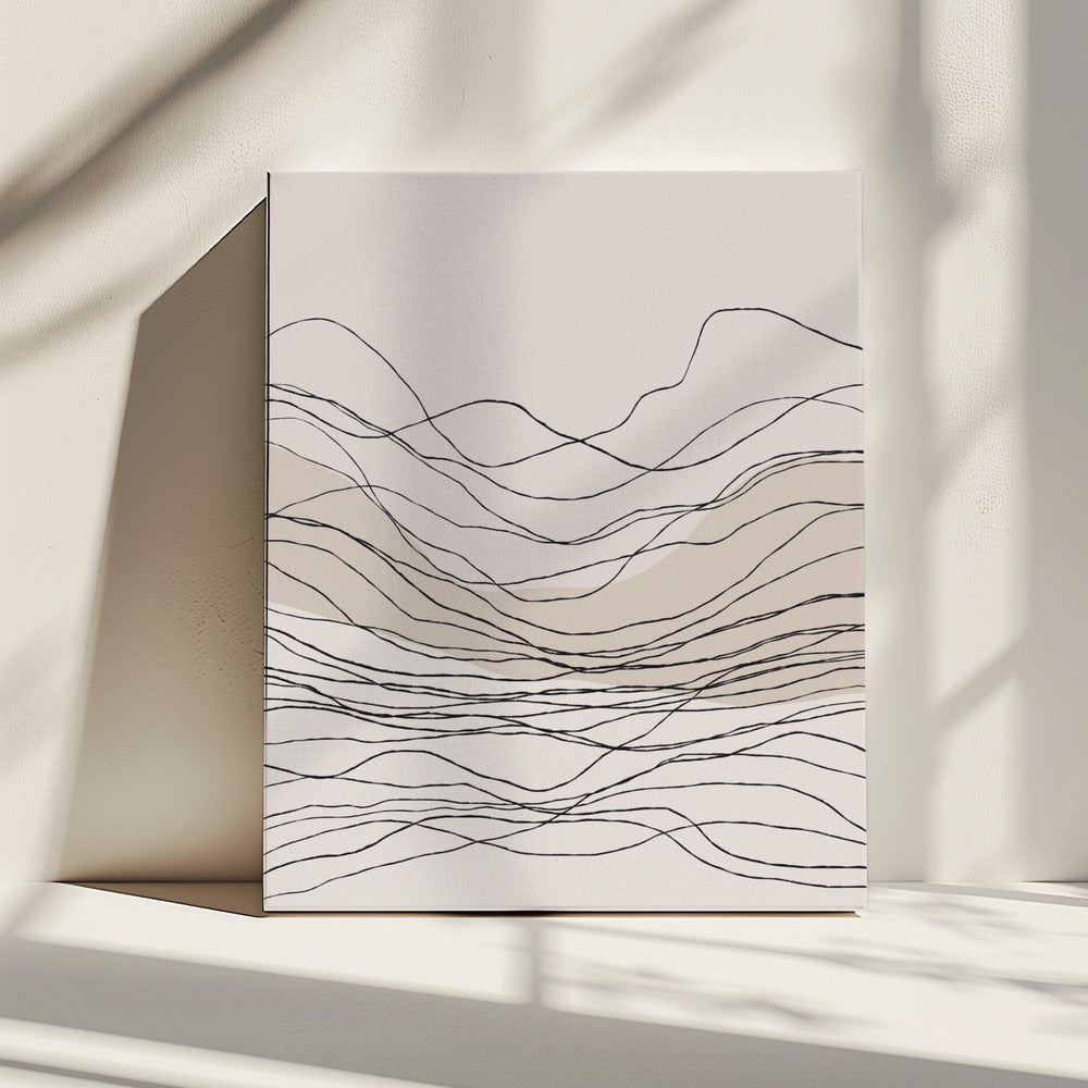 Serene Line Waves | Canvas