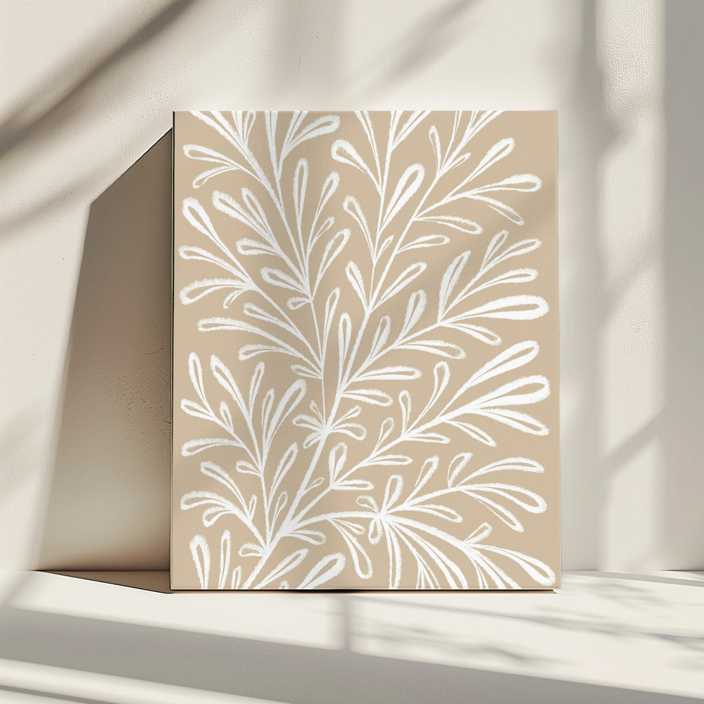 Beige White Plant | Canvas