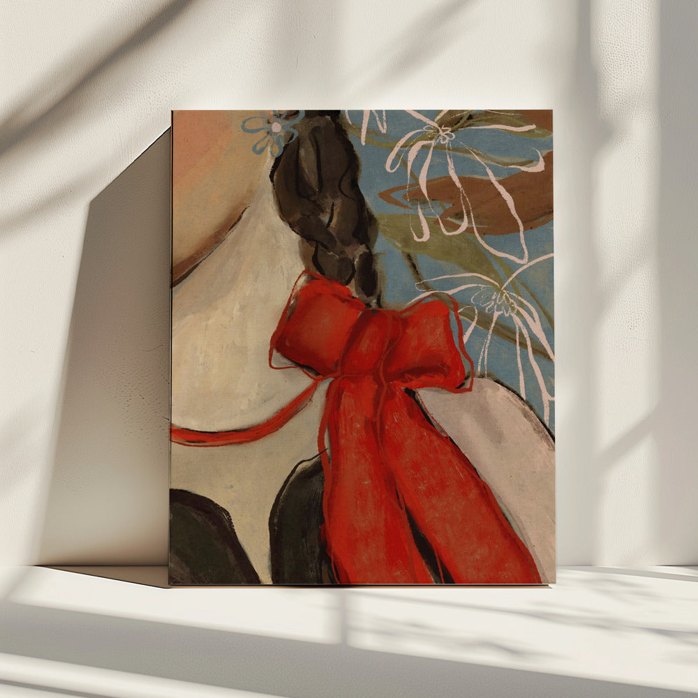 Scarlet Bow Elegance | Canvas