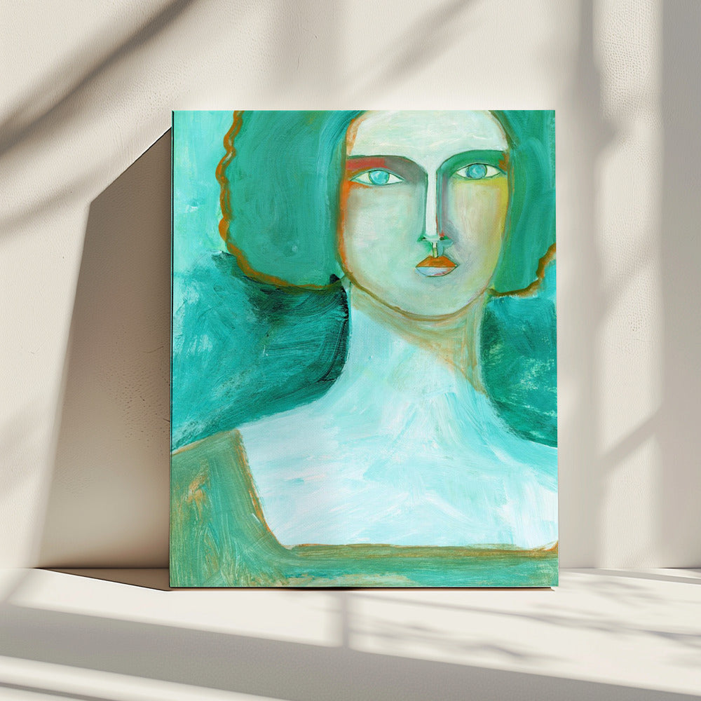 Green Girl Dreaming of the Sea | Canvas
