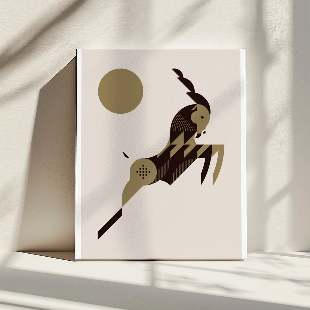 Golden Animals - Wild Goat (white) | Canvas