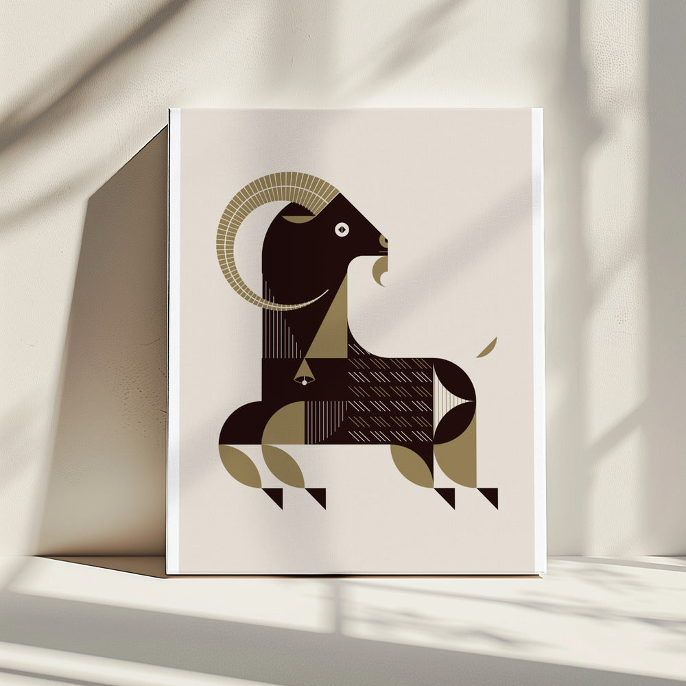Golden Animals - Kri Kri Goat (White) | Canvas
