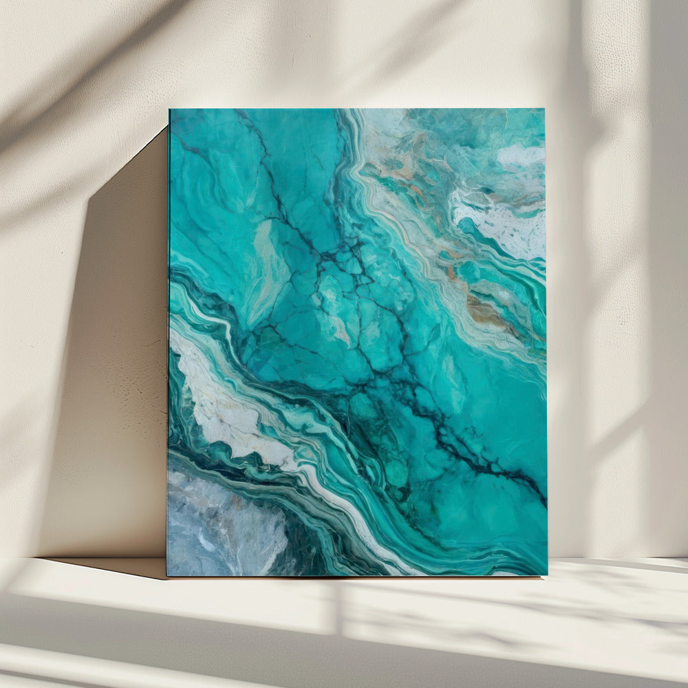 Abstract Patterns With Swirling Turquoise | Canvas