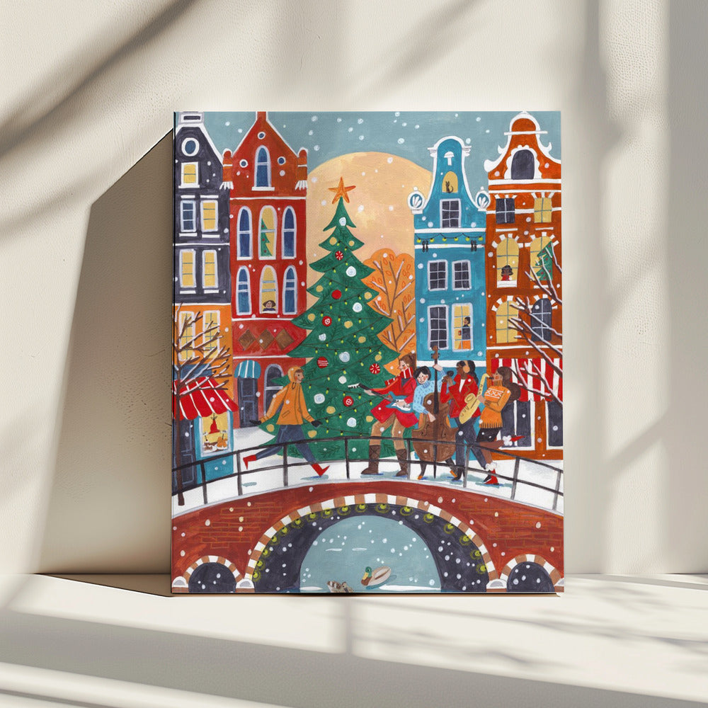 Snowfall in Amsterdam | Canvas