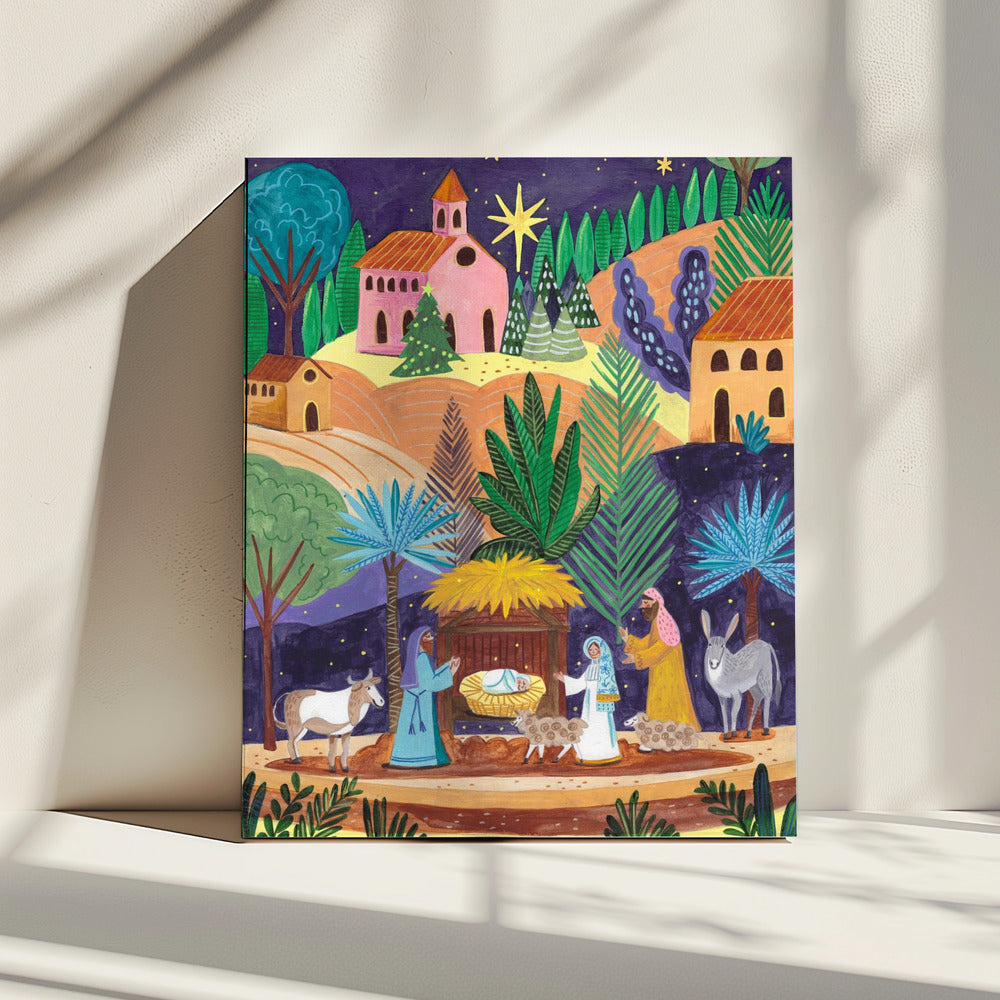 Nativity Scene starry night | Canvas
