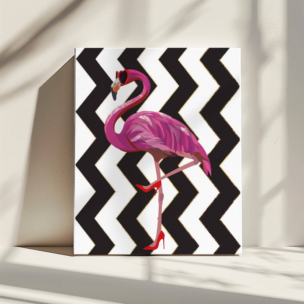 Flamingo heels Zigzag | Canvas