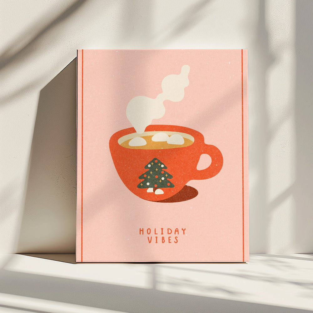 Holiday vibes. A mug of hot cocoa for Christmas | Canvas