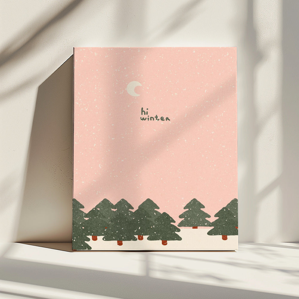 Magical snowfall in the forest. Hello winter | Canvas