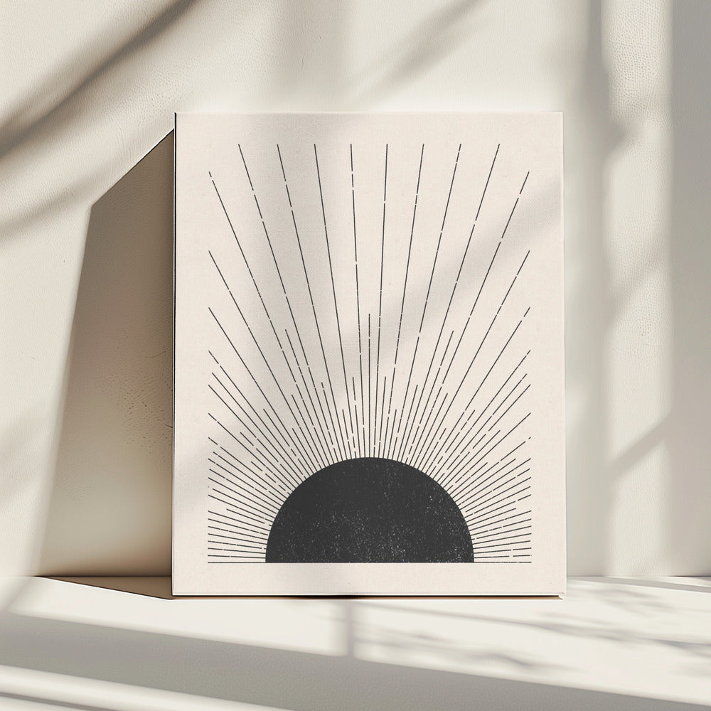 Woodblock The sun Illustration | Canvas