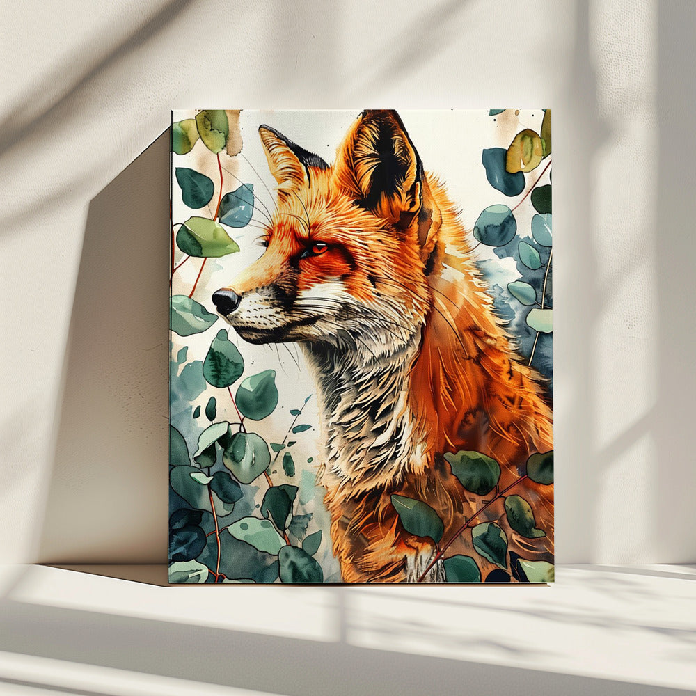 Animal watercolor art Fox 10 | Canvas