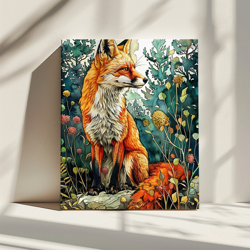 Animal watercolor art Fox 13 | Canvas