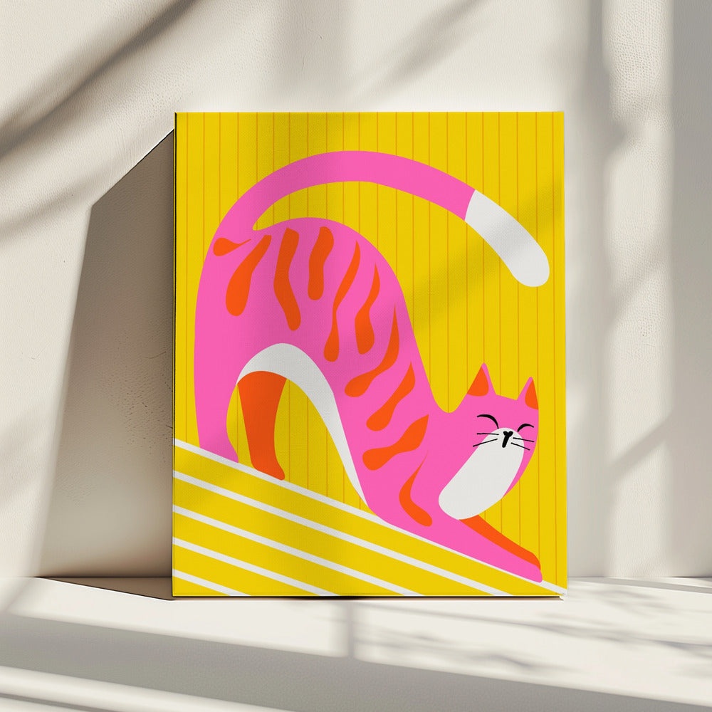 Snoozing Whiskers, Bright Adorable Cat | Canvas