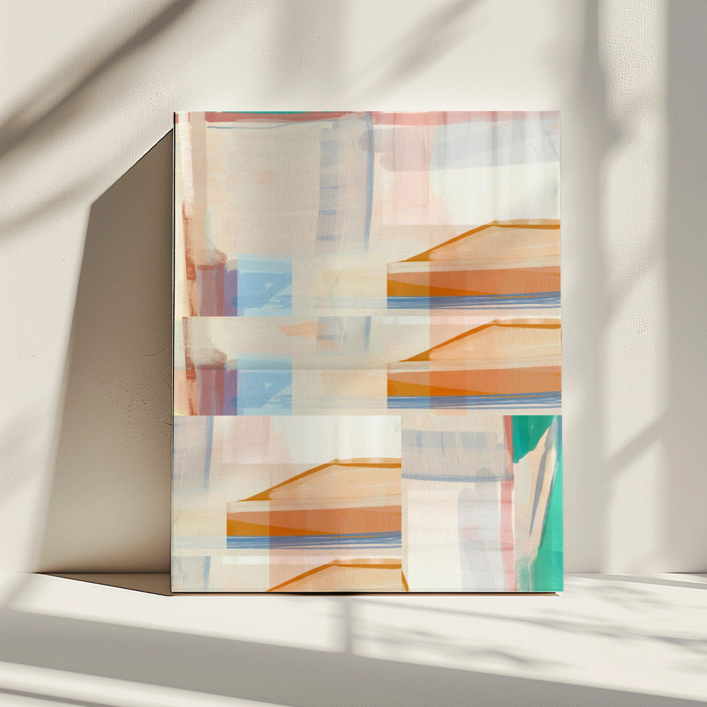 Blue Orange Shapes No1 | Canvas