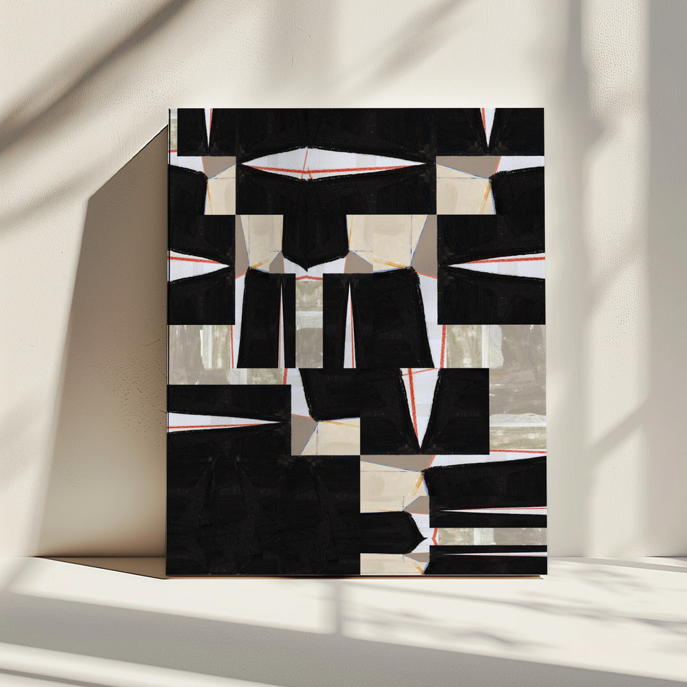 Abstract Black Jigsaw 3 | Canvas