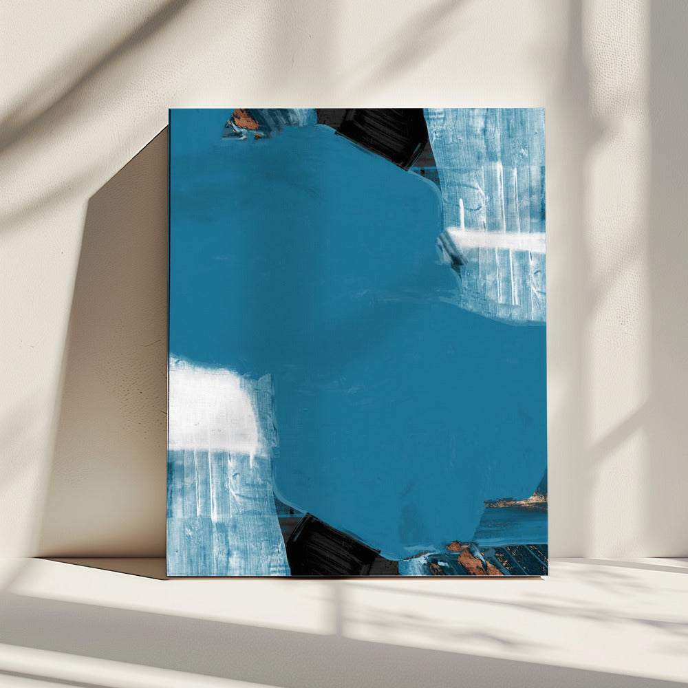 Teal Gold Shapes 1 | Canvas