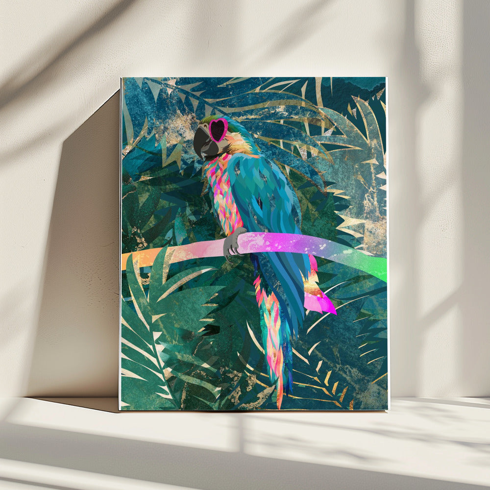 Jungle Rainbow Macaw Glasses 01 | Canvas