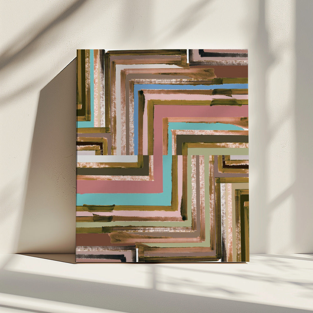 Rectangle of Zig Zag Lines No2 | Canvas