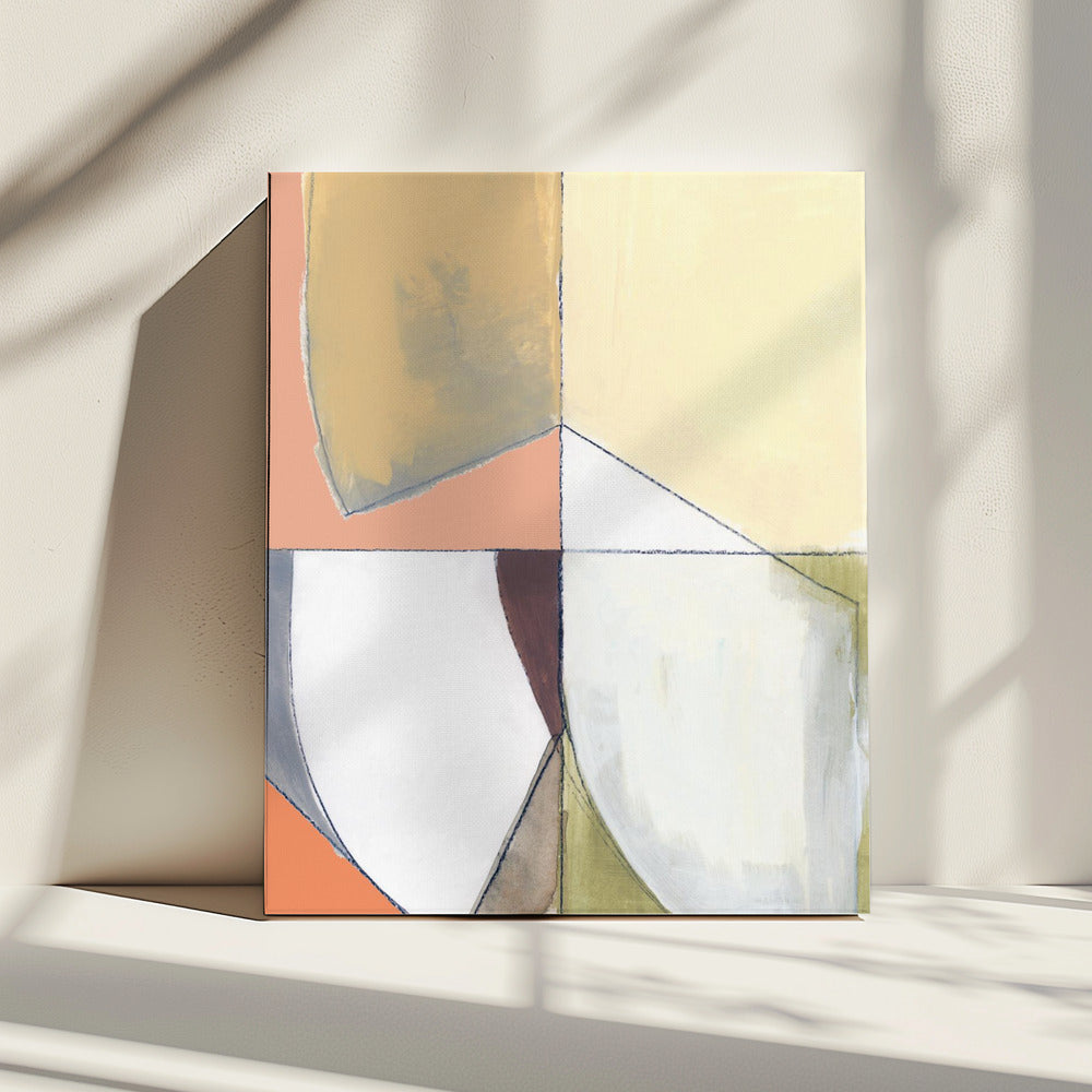 Dusty Pink Yellow Abstract No1 Art Print | Canvas