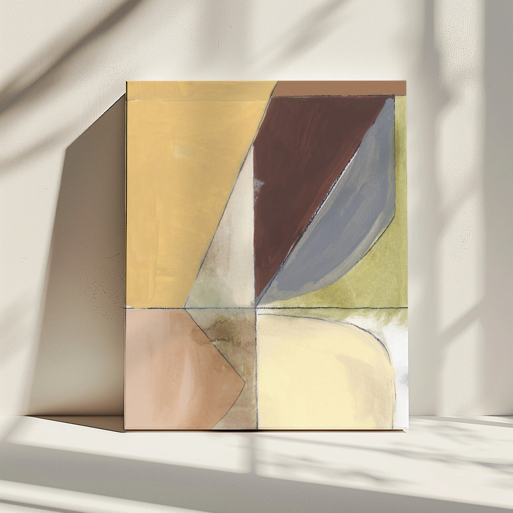 Dusty Pink Yellow Abstract No2 Art Print | Canvas