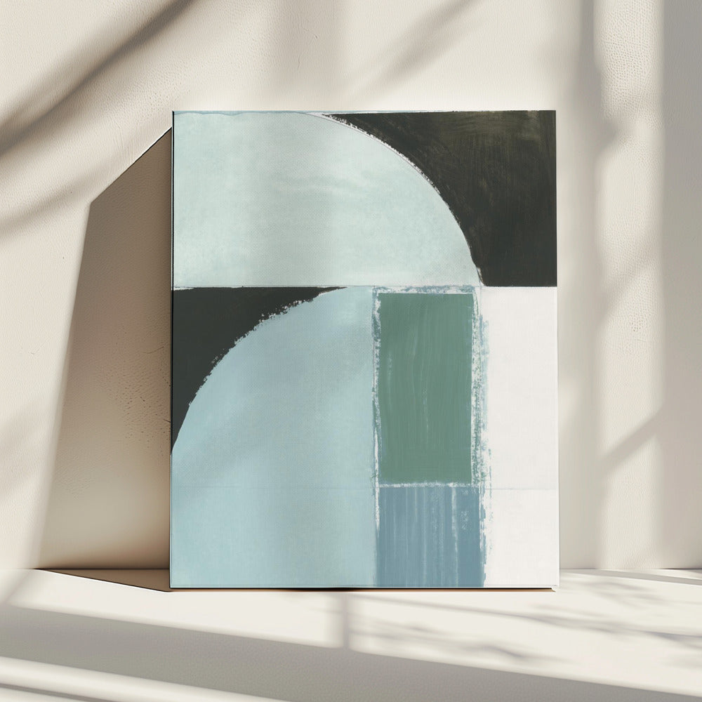 Abstract Blue Shapes No1 Print | Canvas