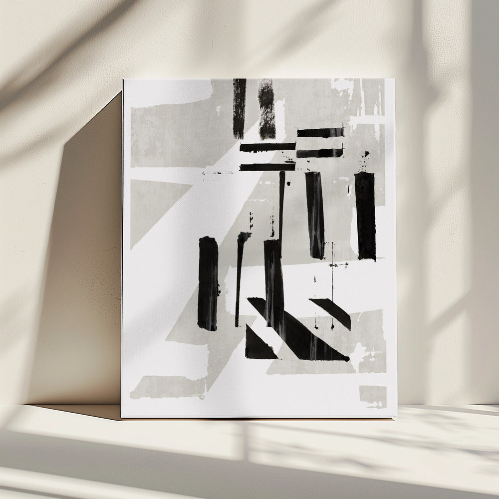 Grey &amp; Black Art Print No 1 | Canvas