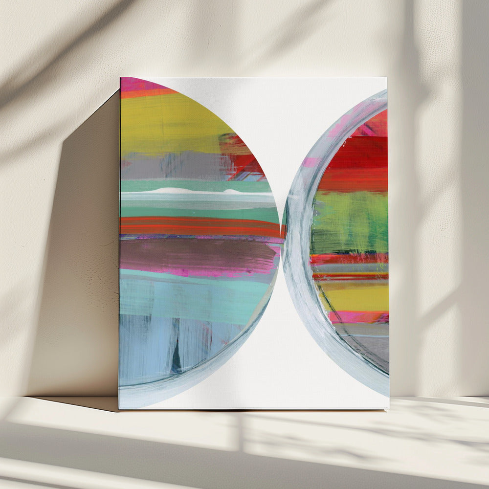 Abstract Stripes &amp; Circles No 2 | Canvas