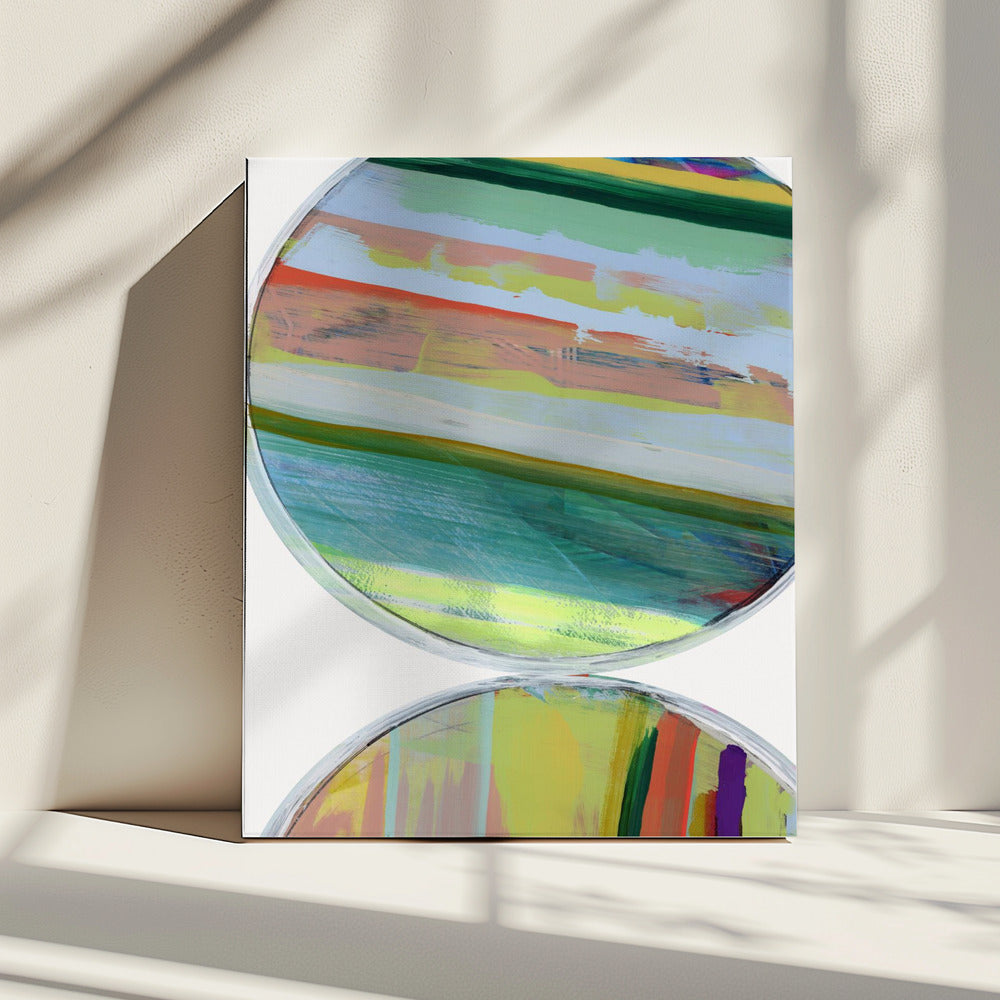 Abstract Stripes &amp; Circles No 1 | Canvas