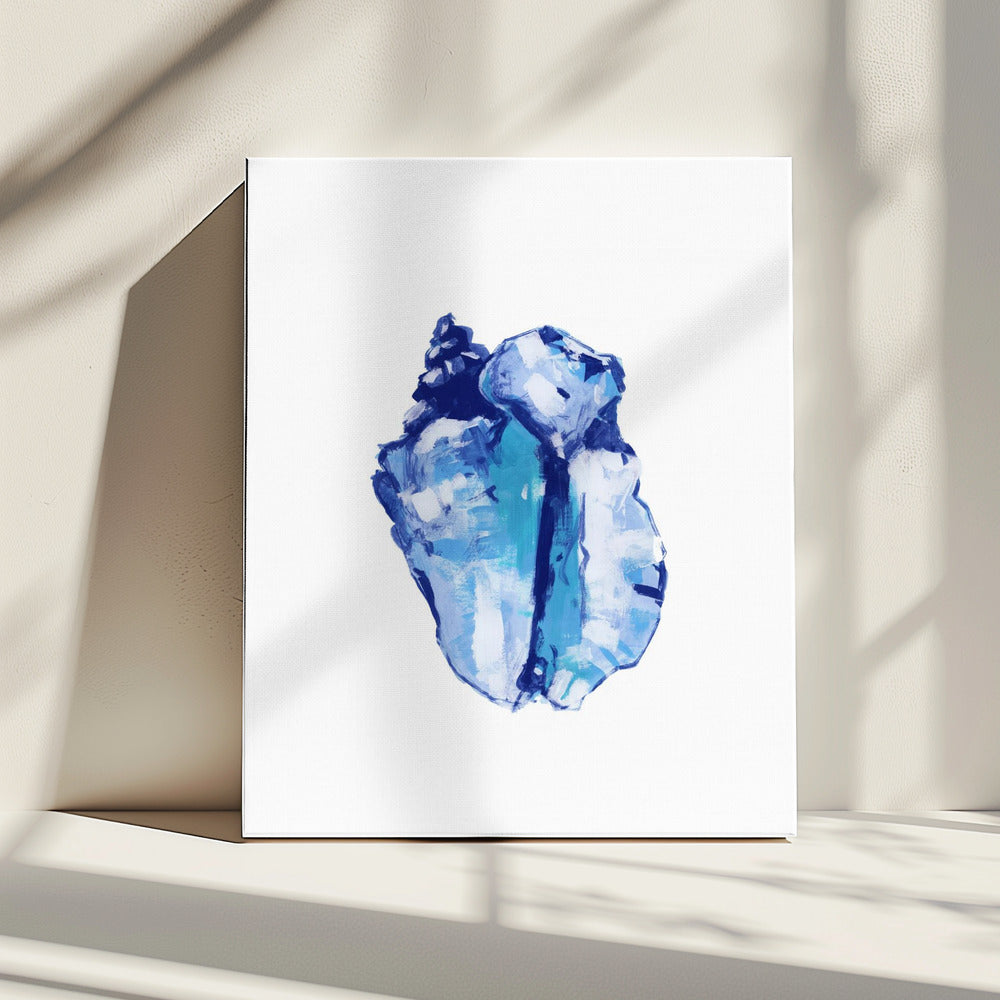 Blue Seashell On White Background No 1 | Canvas