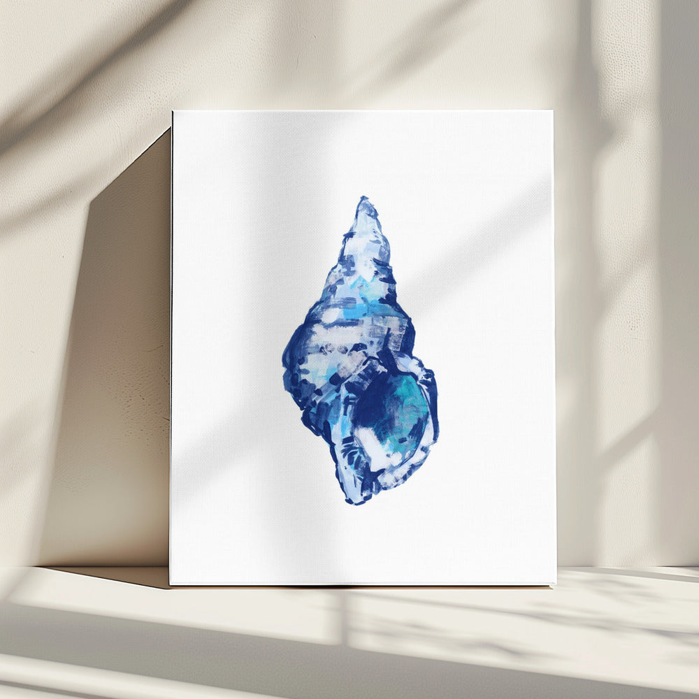 Blue Seashell On White Background No 2 | Canvas