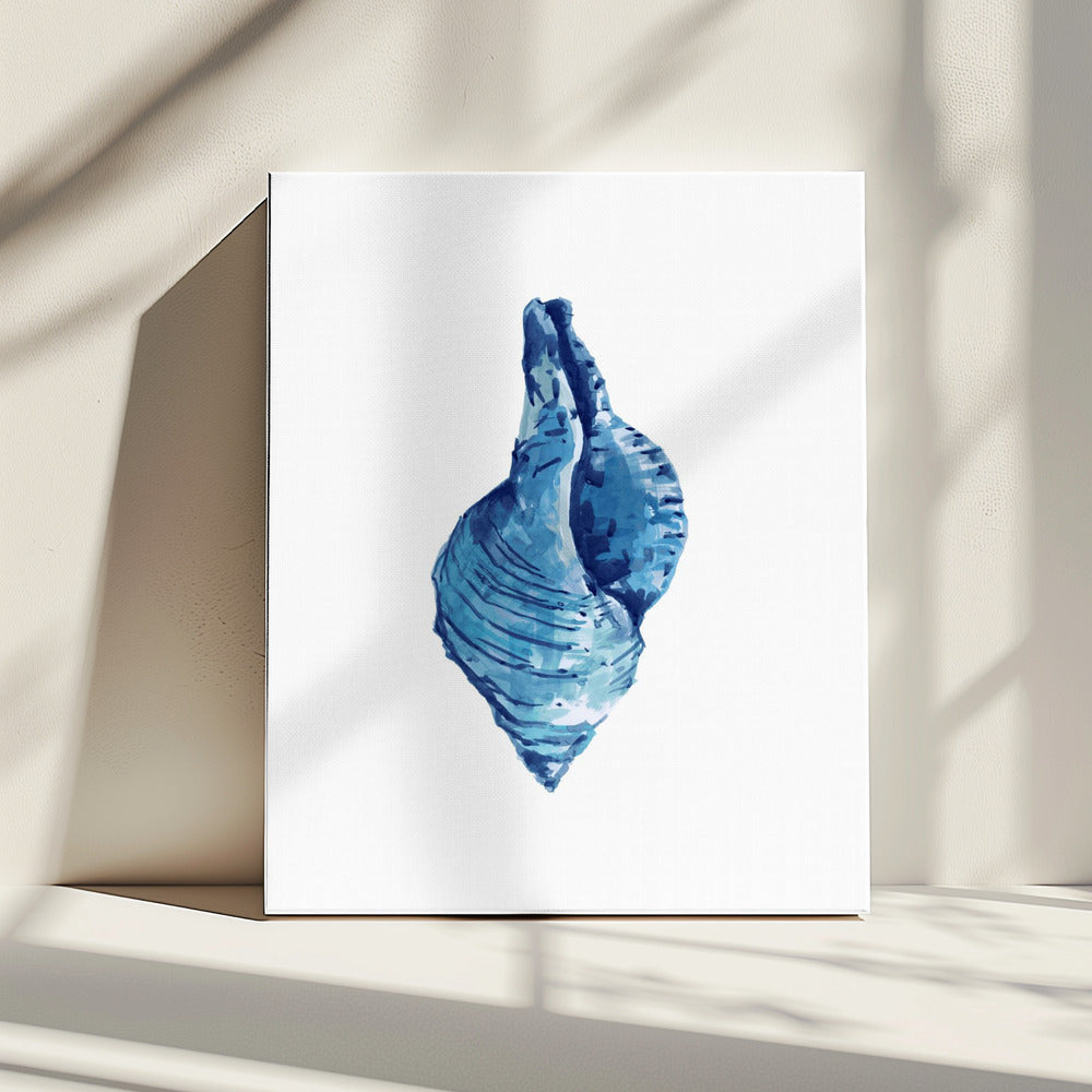 Blue Seashell On White Background No3 | Canvas