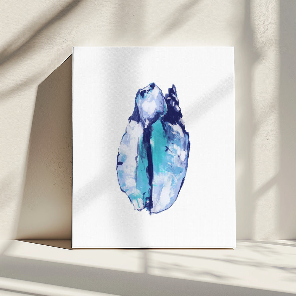 Blue Seashell On White Background No5 | Canvas