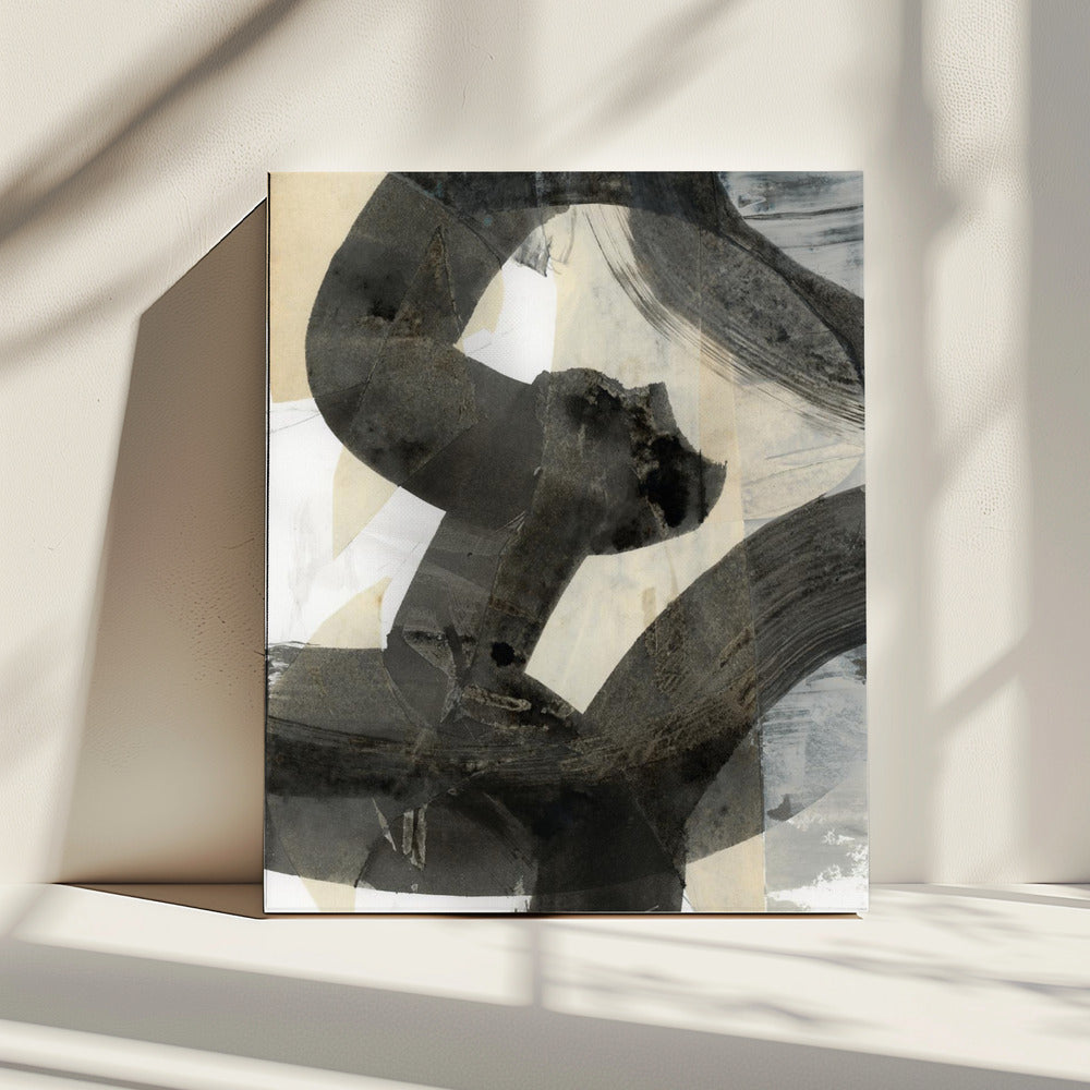 Abstract Hammered Black Neutral 1 | Canvas