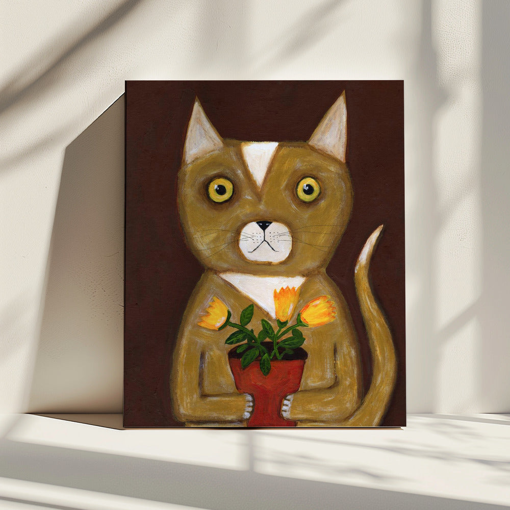Pot Plant Cat | Canvas