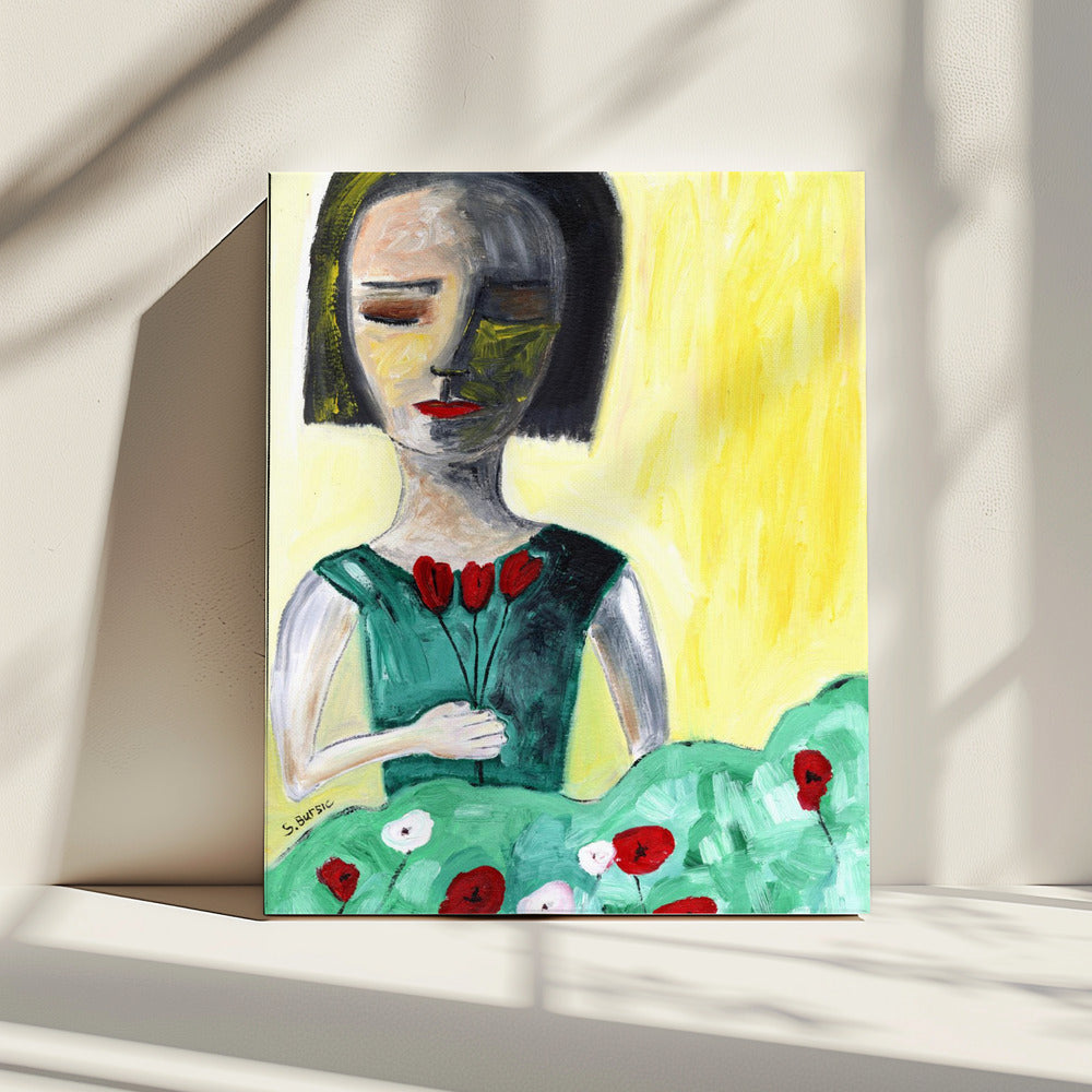Lady in Garden | Canvas