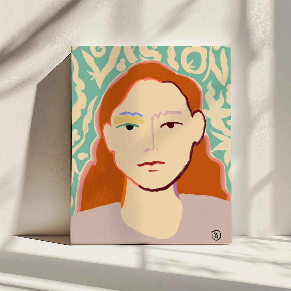 Stylized Face With Earthy Tones | Canvas