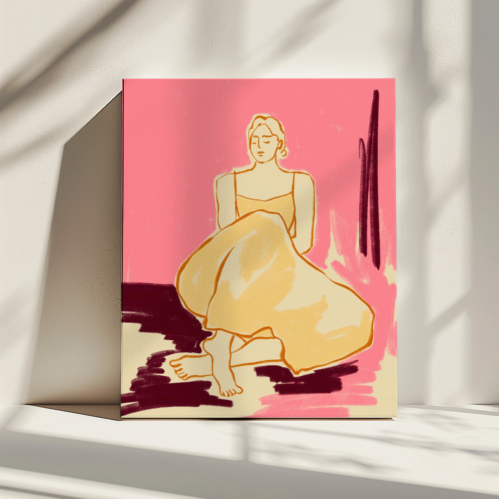 Seated Figure In A Flowing Dress | Canvas