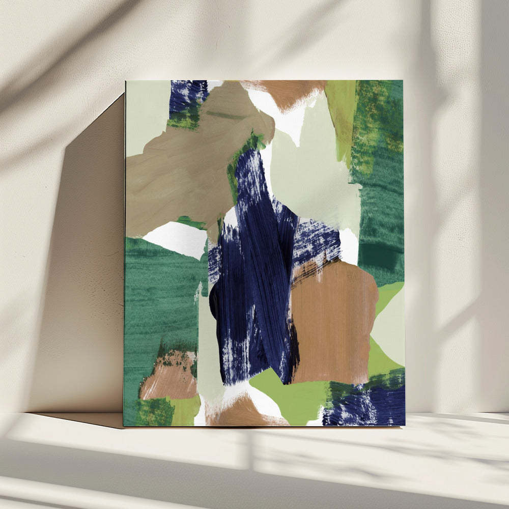 Abstract Blue Green Beige No 2 | Canvas
