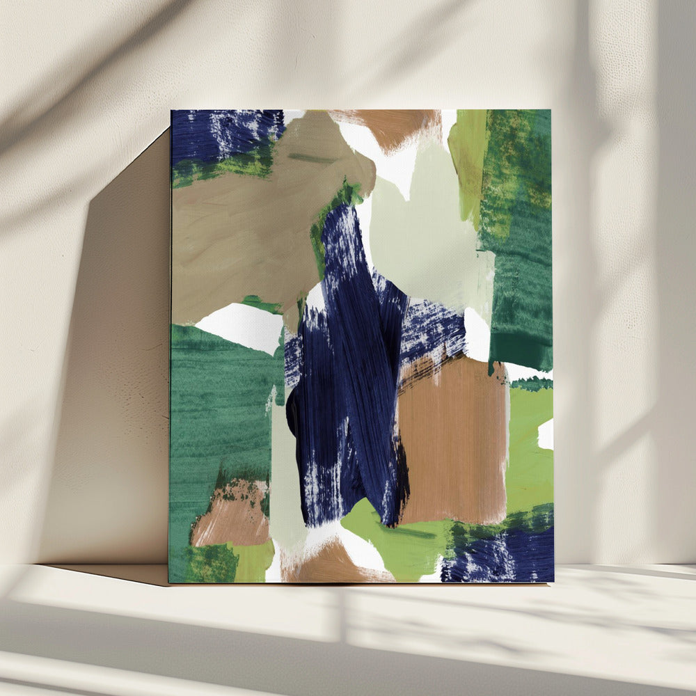 Abstract Blue Green Beige No 1 | Canvas