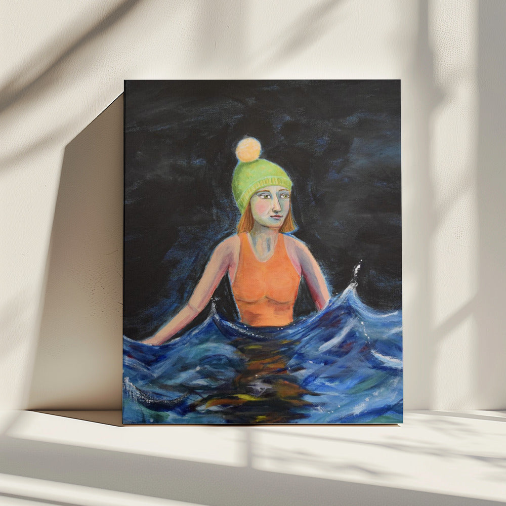 Wild Swimming in Ocean | Canvas
