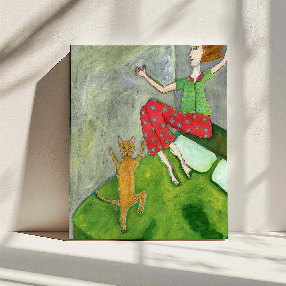 Cat Lover Jumping Joyful | Canvas