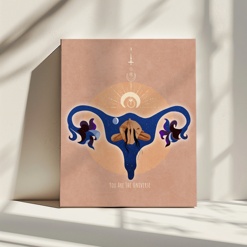 Spiritual, Feminine, Energy, Stars, Moon, Vulva,  Meditation, Yoga, and Inspiration Poster Spir 1b | Canvas